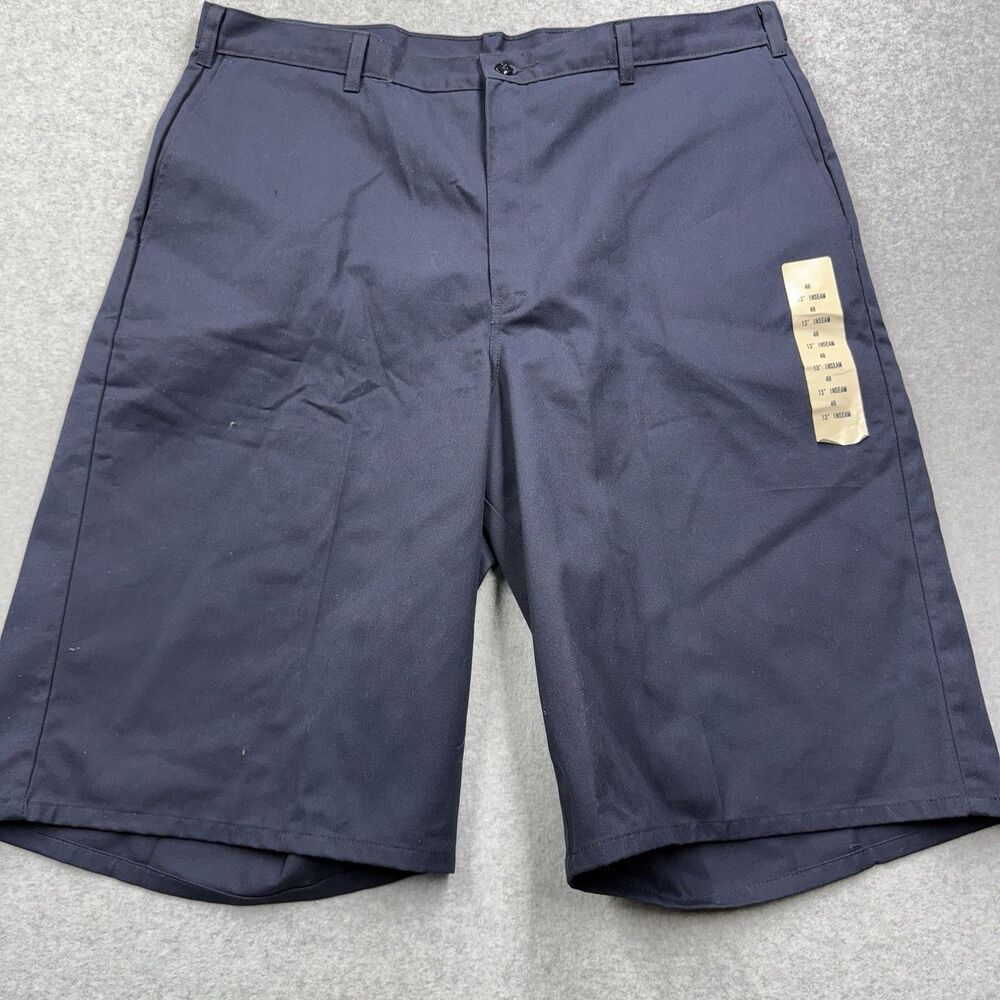 Dickies Men's Chino Shorts Navy 13" Inseam Polyester Cotton Uniform Baggy